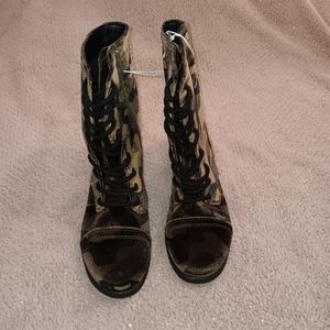 Velvet camouflage Combat Boots